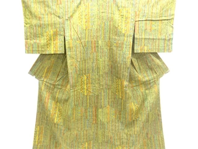 JAPANESE KIMONO / HITOE / TSUMUGI / ABSTRACT STRIPE